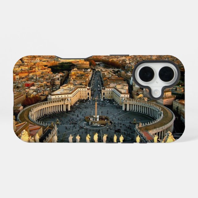Funda Para iPhone 16 El Vaticano de la Plaza San Pedro (Reverso Horizontal)