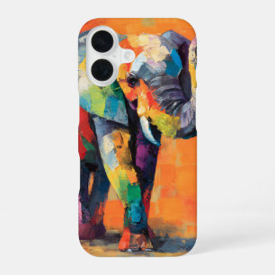 Funda Para iPhone 16 Elefante Arcoíris Feliz Abstracto