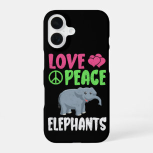 Funda Para iPhone 16 Elefantes Amor Paz Animales Lindo Zoológico Elefan