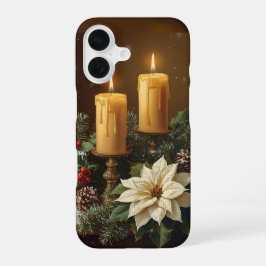 Funda Para iPhone 16 Elegant candle Christmas holly pine warm festive 