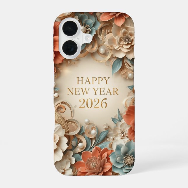 Funda Para iPhone 16 elegant happy new year phone case (Reverso )