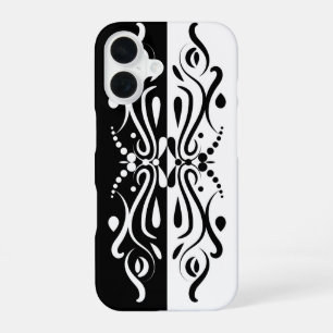 Funda Para iPhone 16 Elegante abstracto en negro y blanco estilo arlequ