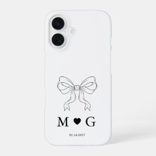 Funda Para iPhone 16 Elegante Arco y Corazón Bodas Personalizadas