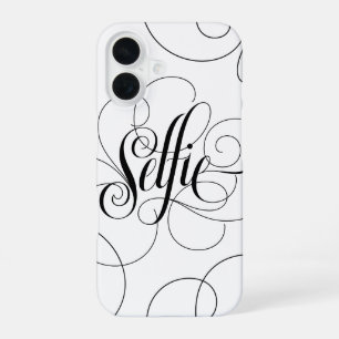 Funda Para iPhone 16 Elegante caligrafía de selfie con letras florecien