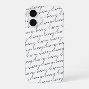Funda Para iPhone 16 Elegante Chic Letra Negra y Blanca Tipografía Scri