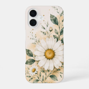 Funda Para iPhone 16 Elegante Flor de Margarita Blanca