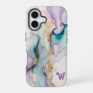 Funda Para iPhone 16 Elegante Funda de iPhone 16 Morado y Turquesa
