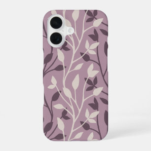 Funda Para iPhone 16 Elegante hoja de malva botánica minimalista