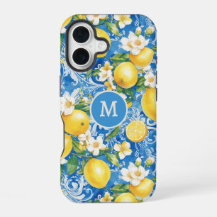 Funda Para iPhone 16 Elegante Limón Cítrico Moderno Monograma Personali