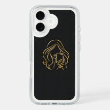 Funda para iPhone 16 Elegante Línea de Oro Chica S