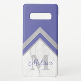 Funda Para iPhone 16 Elegante Mármol Geométrico Peri Monograma Plateado