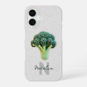 Funda Para iPhone 16 Elegante Minimalista Extraña Crochet Brócoli Nombr