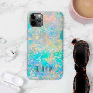 Funda Para iPhone 16 Elegante Ópalo de Fuego Abstracto Moderno Dorado c