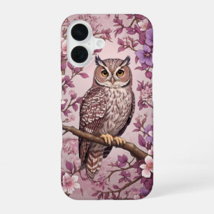 Funda Para iPhone 16 Elegante Oveja Floral Púrpura