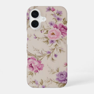 Funda Para iPhone 16 Elegante Pastel de flores rosadas y moradas de jar