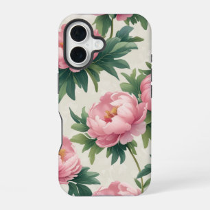 Funda Para iPhone 16 Elegante patrón floral de peonía rosa: atemporal