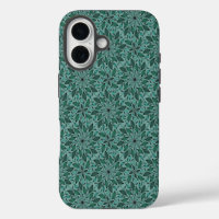 Elegante patrón floral en azul turquesa con mandal