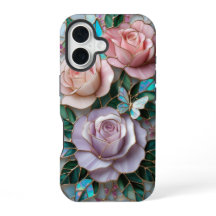 Elegantes rosas rosadas de Rubor en arte de vidrio