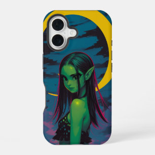 Funda Para iPhone 16 Elfo Marino Bajo la Luz de la Luna — Retrato de No
