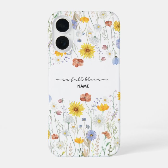 Funda Para iPhone 16 En Bloom Completo - Floral de flores silvestres pe (Reverso )