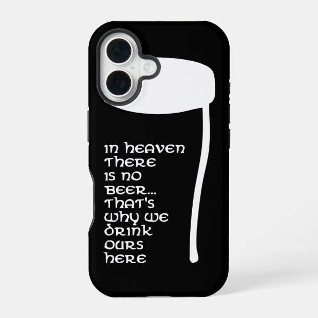 Funda Para iPhone 16 En el cielo no hay cerveza (Reverso )
