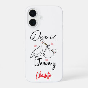 Funda Para iPhone 16 En Enero, El Cisne Cute Lleva Un Recién nacido Div