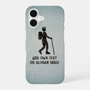 Funda Para iPhone 16 En una caminata con mochila y bastón - tu eslogan 