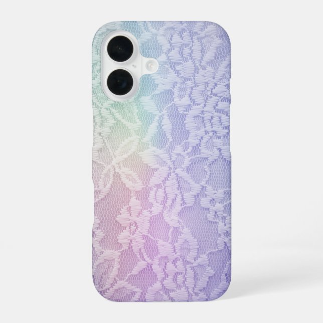 Funda Para iPhone 16 Encaje Arcoíris Pastel (Reverso )
