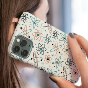 Funda Para iPhone 16 Era Espacial Atómica de los 50 Patrón de mediados 