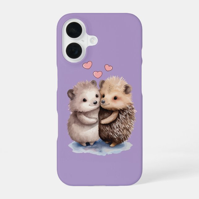 Funda Para iPhone 16 Erizo Adorable (Reverso )