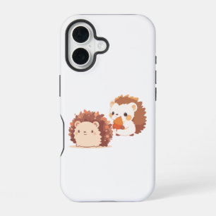 Funda Para iPhone 16 Erizo de Otoño Adorable – Animales Kawaii del Bosq