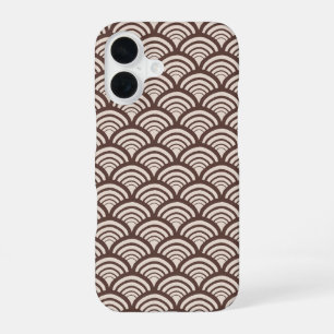 Funda Para iPhone 16 Escala de Arco de Vieira Retro Marrón Chocolate