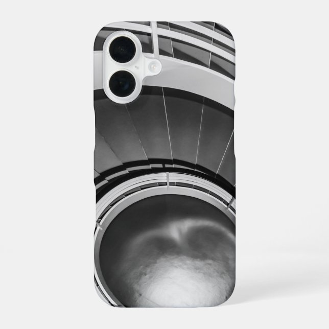 Funda Para iPhone 16 Escalera circular BW (Reverso )