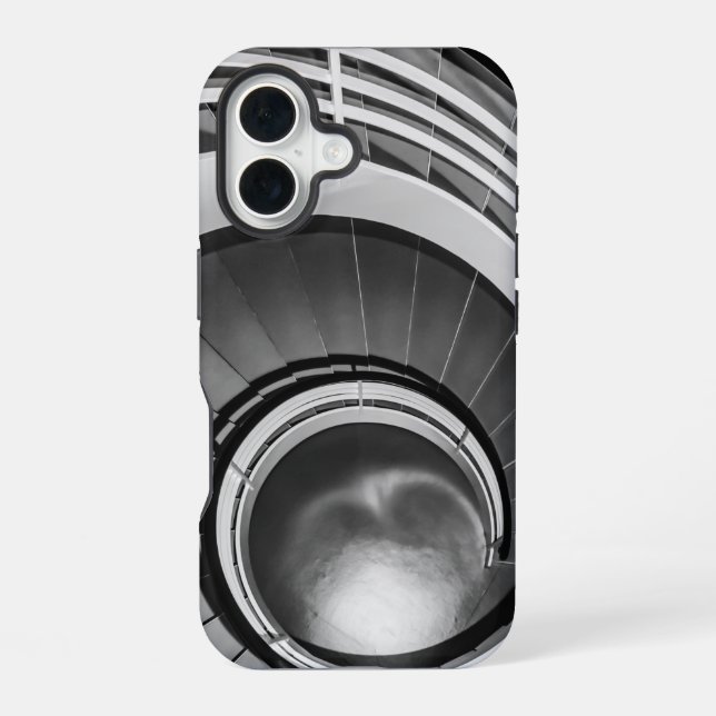 Funda Para iPhone 16 Escalera circular BW (Reverso )