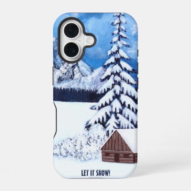 Funda Para iPhone 16 Escena de las maravillas de invierno (Reverso )