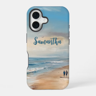 Funda Para iPhone 16 Escena de vacaciones personalizada en la playa del