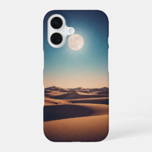 Funda Para iPhone 16 Escena lunar tranquila del desierto