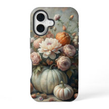 ESCENA VINTAGE DE CALABAZA DE OTOÑO CON FLORES