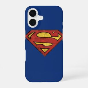 Funda Para iPhone 16 Escudo S de Superman Logo con contorno negro Gru