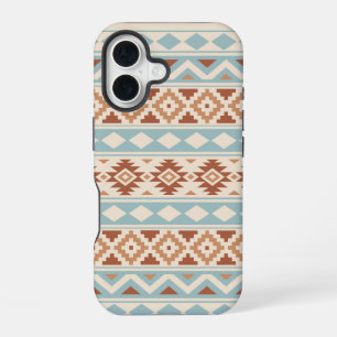 Funda Para iPhone 16 Esencia Azteca Ptn IIIb Terracotas Azules Crema