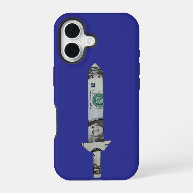 Funda Para iPhone 16 espada de billetes de dólar (Reverso )