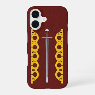 Funda Para iPhone 16 Espada normanda medieval y estuche con bandas deco