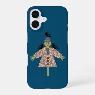 Funda Para iPhone 16 Espantapájaros de Paja de Halloween y Cuervos