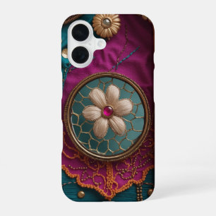Funda Para iPhone 16 Espejo vertical e inspirado en el bordado