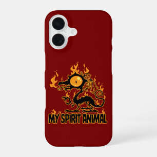 Funda Para iPhone 16 Espíritu Animal Dragón Crujiente Fuego