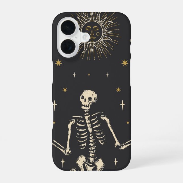 Funda Para iPhone 16 Esqueleto celeste (Reverso )