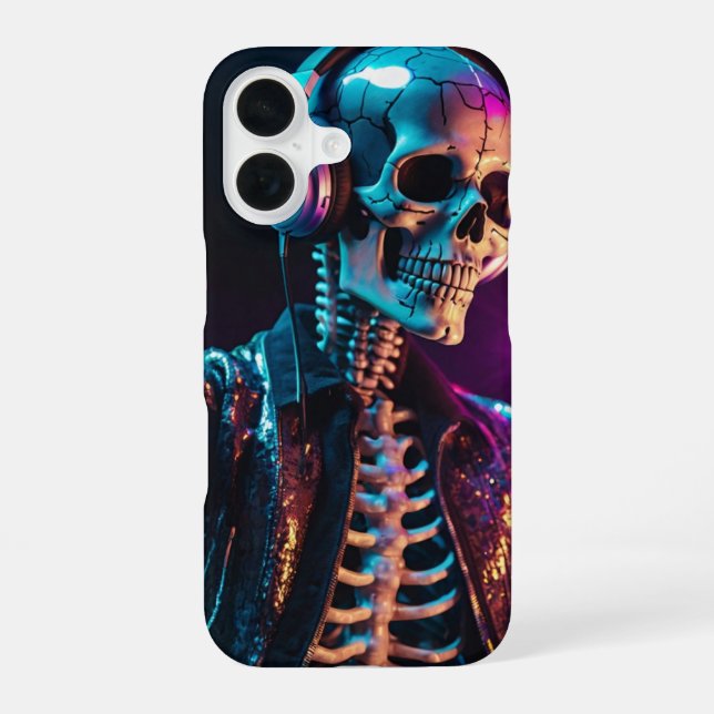 Funda Para iPhone 16 Esqueleto de Disco (Reverso )
