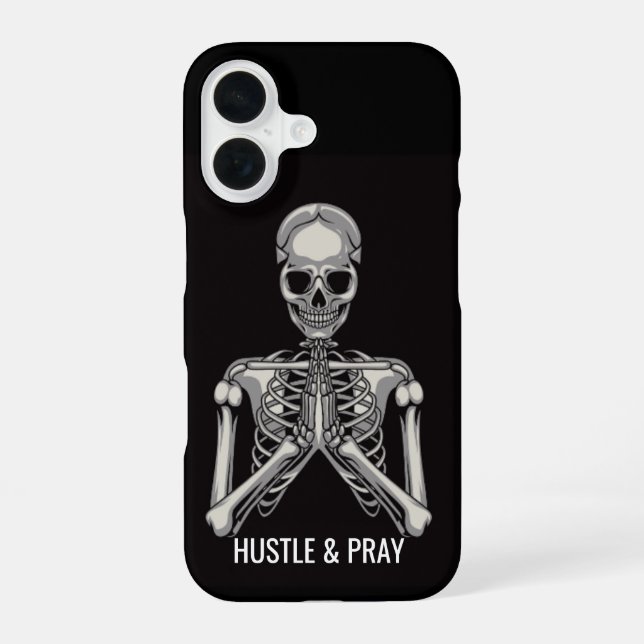 Funda Para iPhone 16 Esqueleto de Hustle & Pray (Reverso )