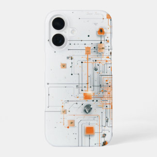 Funda Para iPhone 16 Esquema del núcleo naranja