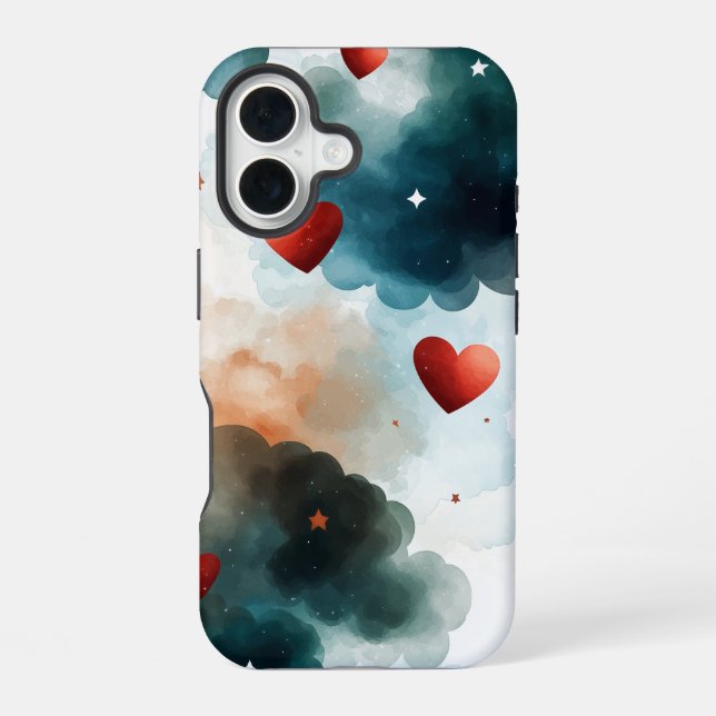 Funda Para iPhone 16 Esquíes de corazones - Estuche para teléfono anima (Reverso )